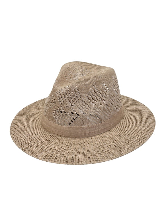 Panama Sun Hats for Men Wide Brim Breathable Comfortable Wind Resistant Fisherman Sun Protect Cap
