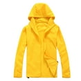 thumbnail image 1 of Harpily Plus Size Coat Women Solid Rain Jacket Outdoor Plus Size Hooded Windproof Loose Coat Water Proof Raglan Cuff Storage Bag Yellow Yellow XXL, 1 of 3
