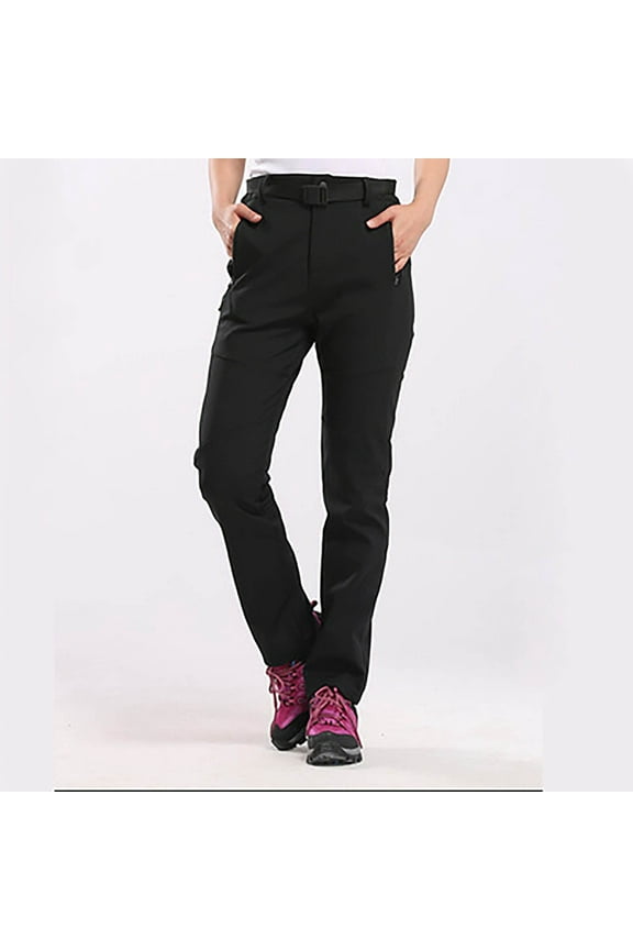 Plus Size Pants Womens Plush Rain Pants Water Proof Hiking Pants Over Pants Windproof Outdoor Fishing Rain Gear Black 3XL