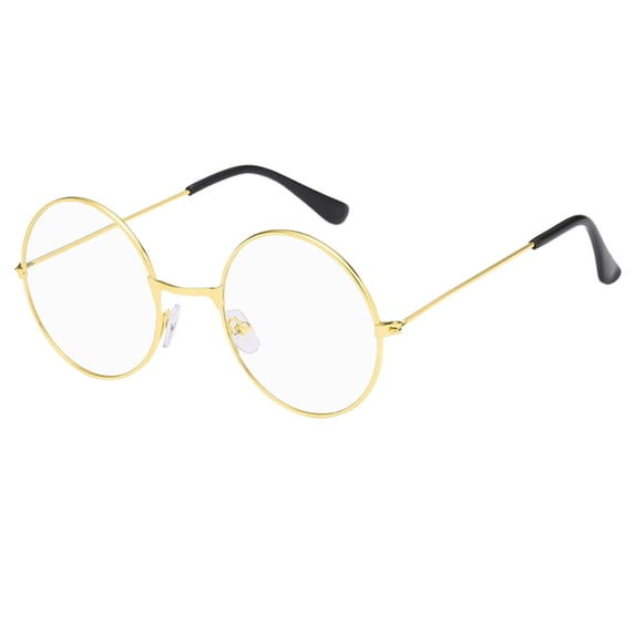 Harpily Round Glasses Unisex Classic Metal Frame Retro Rounded Fashion Decorative Clear Lens Glasses for Men Women