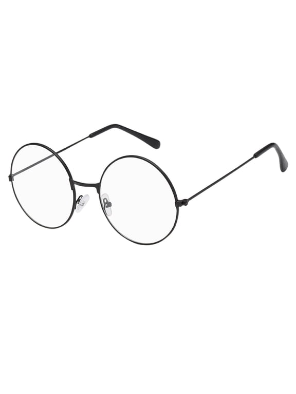 Round Glasses Unisex Classic Metal Frame Retro Rounded Fashion Decorative Clear Lens Glasses for Men Women