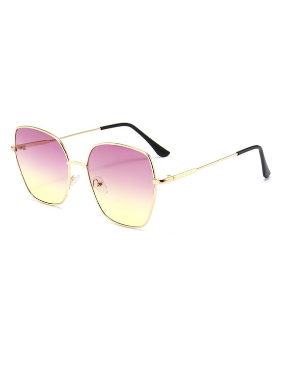 Round Polarized Sunglasses Gradient Color with Composite Lens Metal and Plastic Frame Eyewear Durable Full Rim Glasses