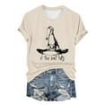 thumbnail image 1 of Harpily Shirts for Women If The Hat Halloween Witch Hats Women's Crew Neck T Shirt, 1 of 4