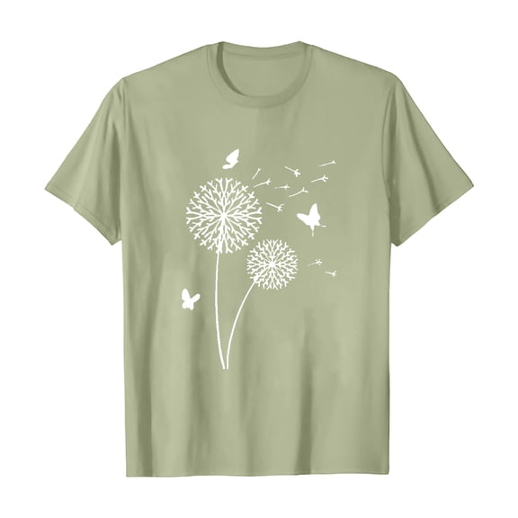 Harpily Shirts for Women Shirts Women's Cute Round Neck Sunflower Wildflower Flower Lovers Graphic Casual Printed Tee Tops