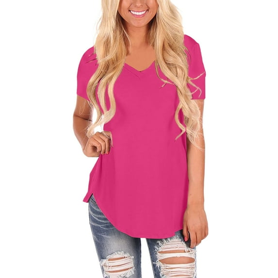 Harpily Shirts for Women Womens Short Sleeve V Neck Loose Casual T Shirts Summer Tops