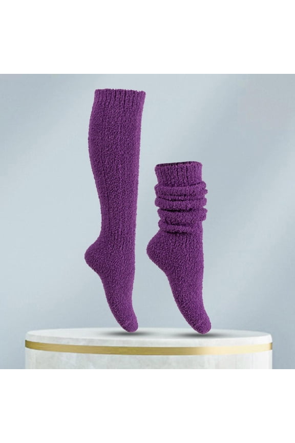 Socks for Women Thick Polyester Pile Stack Calf Soft Warm Winter Sleeping Stockings for Daily Casual Holiday Use
