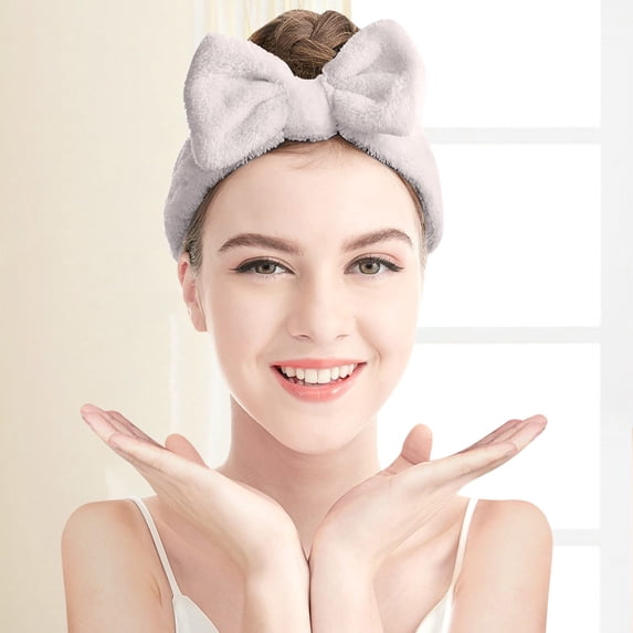 Harpily Spa Headbands for Women Bow Hairband Women's Facial Makeup Stocking Soft Headbands for Shower Face Wash