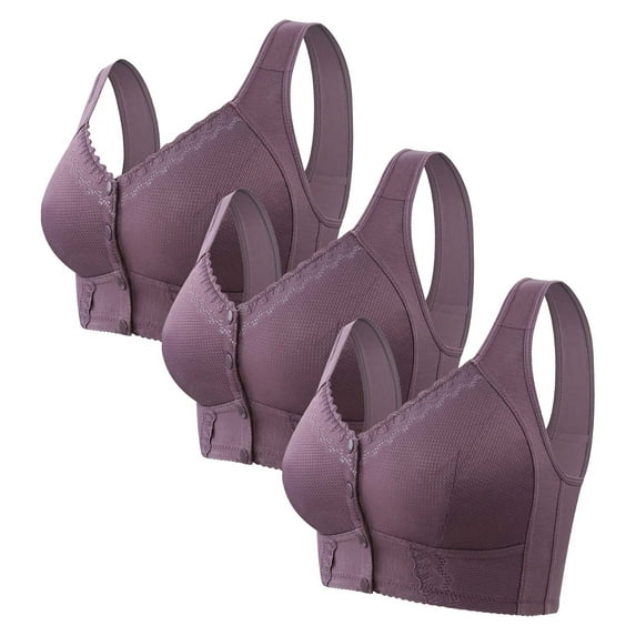 Harpily Special Offer Underwear for Women 3 PC Bra For Senior Front Closure Breathable Bra For Seniors Wirefree Bras For Older Women PP5 54