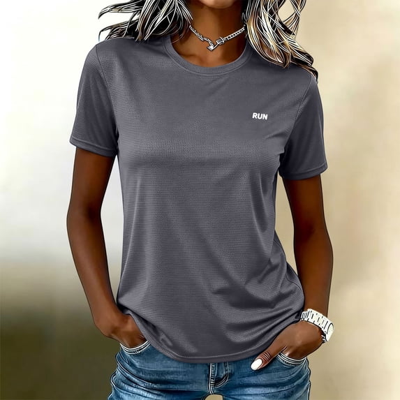 Harpily Sun Protection Athletic T-Shirts Lightweight Silky Polyester Moisture Wicking Loose Running Swim Rash Guard Tops