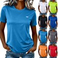 thumbnail image 1 of Harpily Sun Protection Athletic T-Shirts Lightweight Silky Polyester Moisture Wicking Loose Running Swim Rash Guard Tops, 1 of 5