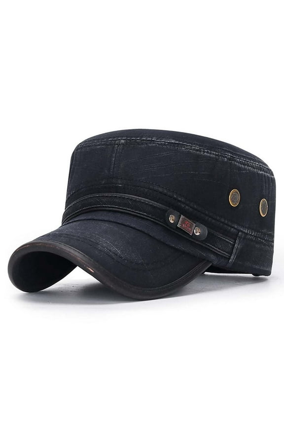 Sun Visor Hats for Women Unisex Cadet Cap Washed Cotton Vintage Corps Hat Flat Top Cap For Men Women Unisex Visor Hat,
