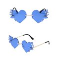 thumbnail image 1 of Harpily Sunglasses Mens Unisex Heart Shape Vintage Sunglasses Tone Retro Irregular Alloy Frame Fashion Shades with Flexibility and Texture, 1 of 3