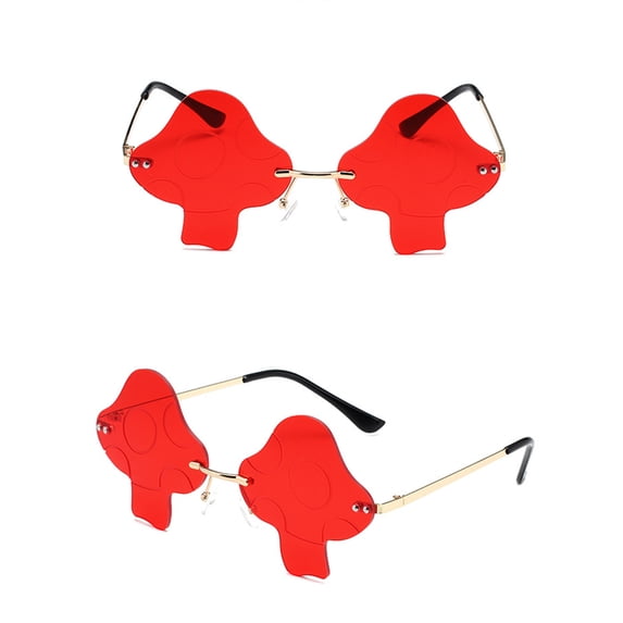 Harpily Sunglasses Mens Unisex Vintage Mushroom Shape Irregular Sunglasses Tone Retro Irregular Alloy Frame Fashion Shades