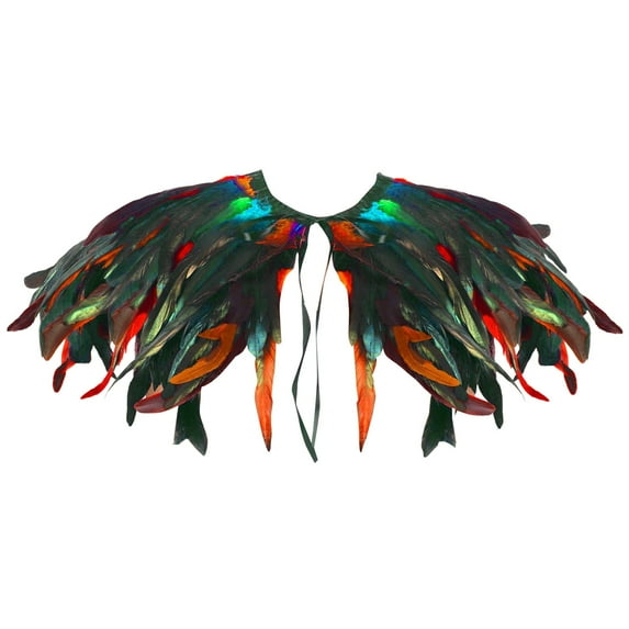 Harpily Unisex Casual Poncho Women's Feather Shawl Crow Feather Collar Carnival Shawl Ponchos for Women