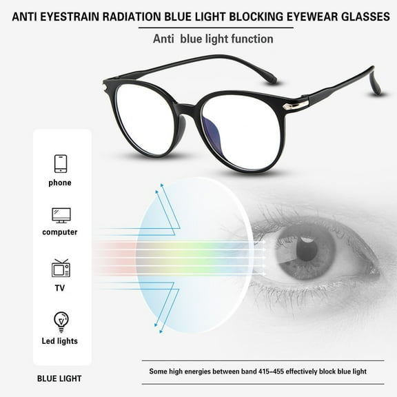Harpily Unisex Glasses Blue Light Blocking PC Full Frame Anti Radiation Anti Fatigue Eyeglasses for Computer Gaming Users