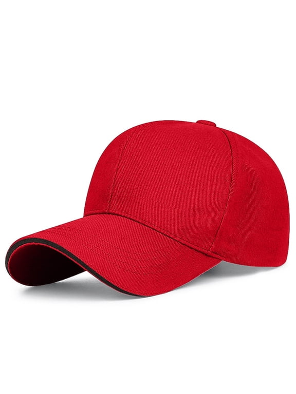 Unisex Trucker Baseball Hat Soft Cotton Blend Adjustable Lightweight Cap for Festival Outdoor Sports Daily Wear Red