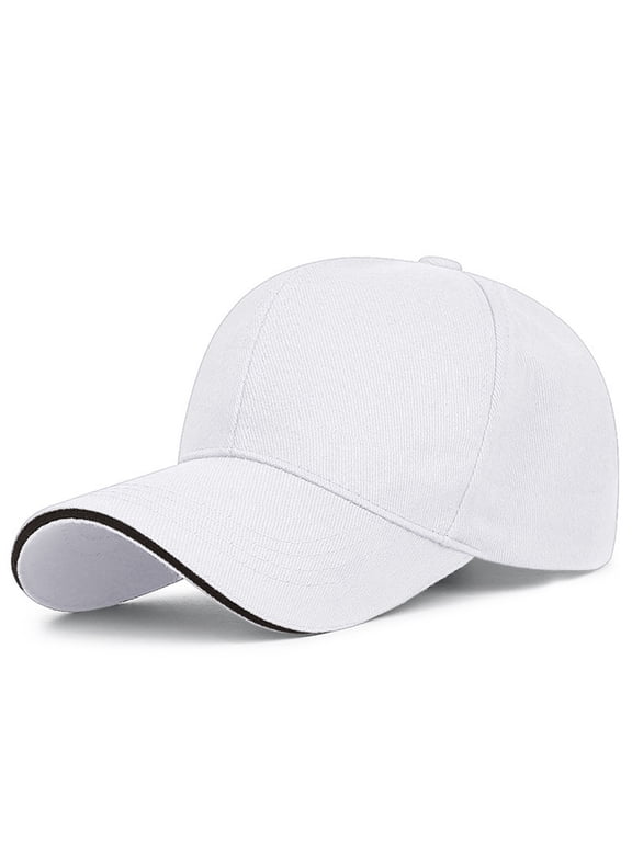 Unisex Trucker Baseball Hat Soft Cotton Blend Adjustable Lightweight Cap for Festival Outdoor Sports Daily Wear White