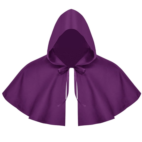 Harpily Vintage Hooded Short Cape for Men Women Solid Color Hooded Short Cloak Death Character Costume Accessory For Party Parade And Photo Shooting