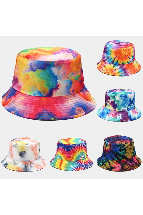 Women Bucket Hats Trendy Allover Print Foldable Sun Protection Lightweight Polyester Fabric for Summer Beach Walking Fisherman Hat