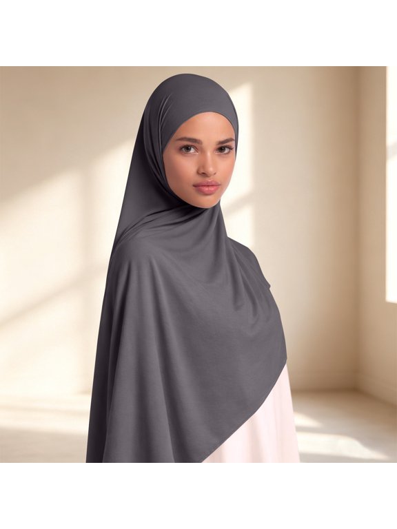 Women Hijab Headscarves Premium Solid Color Soft Breathable Opaque Wrinkle Resistant Dimensional Stable Head Wrap