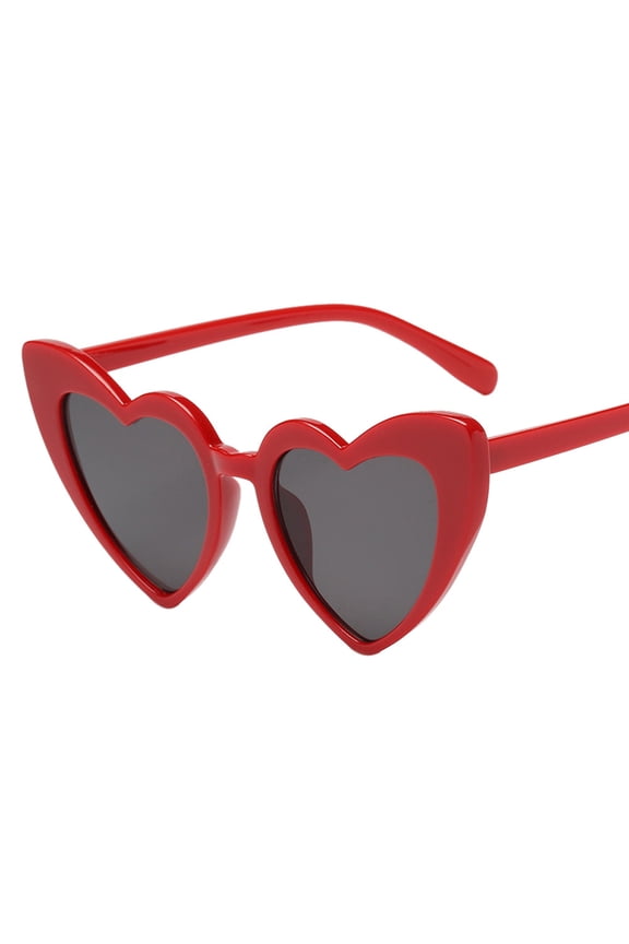 Women Sunglasses Retro Heart Shaped Sturdy Alloy and Resin UV Protection Sun Glasses for Outdoor and Casual Use