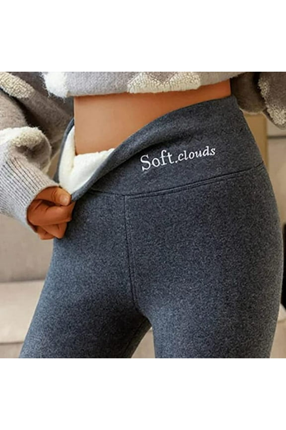 Women Thermal Underwear Bottoms Autumn And Winter Plus Thicken Outside Wear High Waisted Small Pants Warm Bottom Cotton Pants Dark Grey L