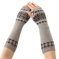 thumbnail image 1 of Harpily Women Winter Warm Knit Fingerless Gloves Hand Crochet Thumbhole Arm Warmers Mittens, 1 of 3