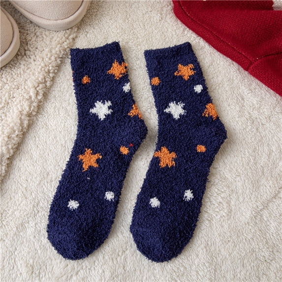 Harpily Women's Ankle Socks Mid Calf Autumn Winter Daily Casual Fleece Thicken Christmas Socks for Christmas Themed Party or Daily Use