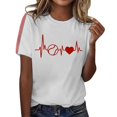 thumbnail image 1 of Harpily Women's Casual Top 2025 Summer Women's Baseball Print T Shirt, 1 of 4