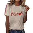 thumbnail image 1 of Harpily Women's Casual Top 2025 Summer Women's Baseball Print T Shirt, 1 of 4