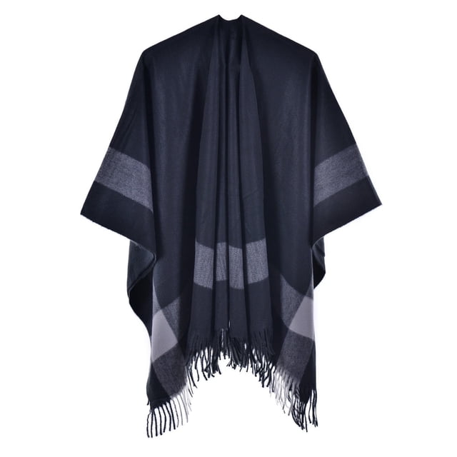 Harpily Women's Shawl Wrap Poncho Ruana Cape Cardigan Open Front Coat for Fall Winter Holiday