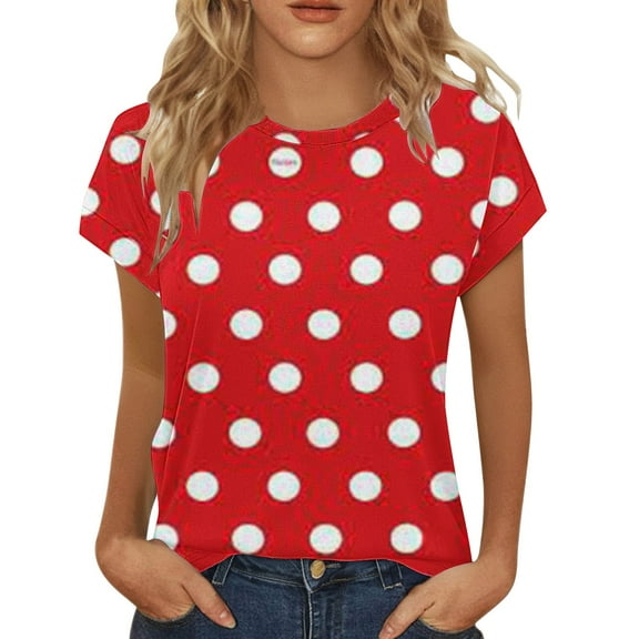 Harpily Women's Shirt Womens Summer Tops Short Sleeve Shirts Crew Neck Cute Trendy Tunic Blouses