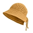 thumbnail image 1 of Harpily Womens Bucket Hat Hollow Crochet Knit Breathable Lightweight Sun Protection Hat for Travel Hiking Outdoor Use, 1 of 3