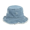 thumbnail image 1 of Bucket Hats Harpily Womens Reversible Dual Side Wearable Solid and Denim Print Packable Fisherman Cap, 1 of 4