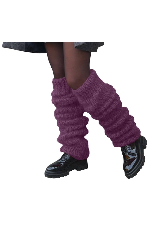 Womens Over Knee Socks Thick Acrylic Pile Knit Thigh High Socks High Warmth Stackable Fashion Casual Winter Leg Socks