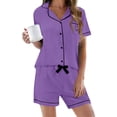 thumbnail image 1 of Harpily Womens Pajama Set 2 Piece Short Sleeve Top with Side Pockets and Short Trousers Everyday Home Rest Outfits XL, 1 of 4