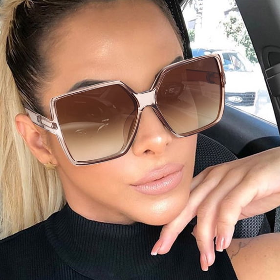 Harpily Womens Sunglasses Large Frame Oversized Resin Lens Trendy Durable PC Frame Soft Nose Pads Glasses for All Day Wear