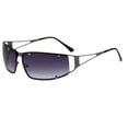 thumbnail image 1 of Harpily Womens Sunglasses Y3K Style Trendy Metal Wrap Around Rimless with Flame-cutout Design UV Protection Metal Eyewear, 1 of 3
