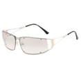 thumbnail image 1 of Harpily Womens Sunglasses Y6K Style Trendy Metal Wrap Around Rimless with Flame-cutout Design UV Protection Metal Eyewear, 1 of 3