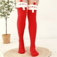 thumbnail image 1 of Harpily Womens Thigh High Stocking Coral Fleece Thickened with Christmas Themed Print Bedroom Floor Socks for Colorful Holiday Gifts, 1 of 3