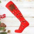 thumbnail image 1 of Harpily Womens Thigh High Stocking Coral Fleece Thickened with Christmas Themed Print Bedroom Floor Socks for Colorful Holiday Gifts, 1 of 3