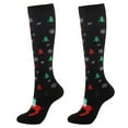 thumbnail image 1 of Harpily Womens Thigh High Stocking Coral Fleece Thickened with Christmas Themed Print Bedroom Floor Socks for Colorful Holiday Gifts, 1 of 2