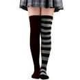 thumbnail image 1 of Harpily Womens Thigh High Stocking Two Tone Striped Over-the-Knee Christmas Themed Elastic Long Socks for Colorful Holiday Gifts, 1 of 1