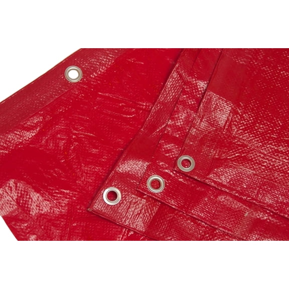 Harpster Tarps 15' x 15' High Visibility RED 3.3 oz. Poly Tarp 8 Mil