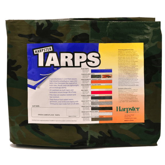 Harpster Tarps 15' x 30' Camouflage 2.9 oz. Poly Tarp 6 Mil