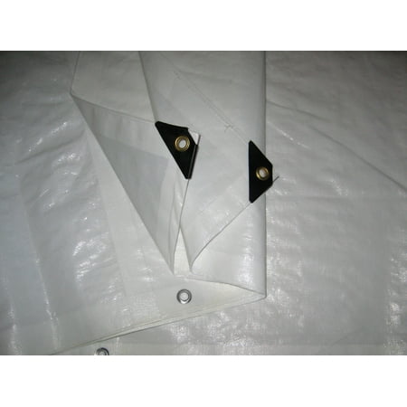 Harpster Tarps 24' x 36' Heavy Duty White 6 oz. Poly Tarp 12 Mil
