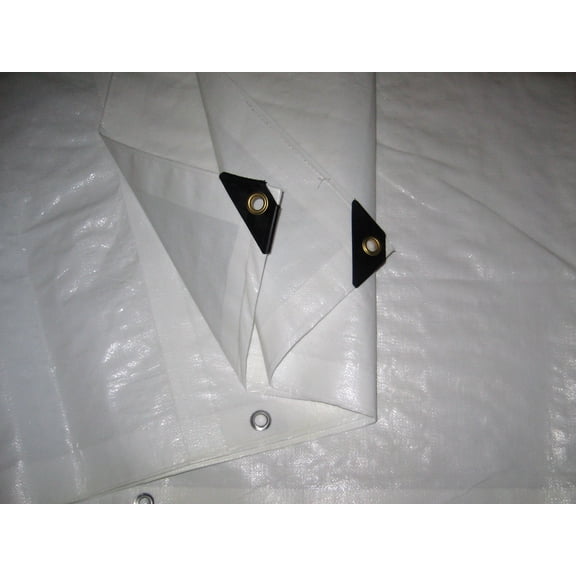 Harpster Tarps 25' x 45' Heavy Duty White 6 oz. Poly Tarp 12 Mil