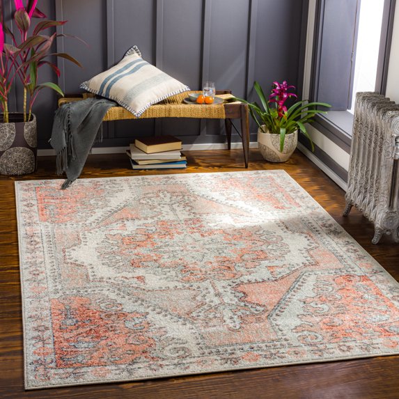 Harput Burnt Orange 5'3" x 7'3" Traditional Rectangle Area Rug