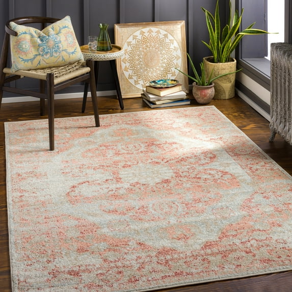 Harput Red 5'3" x 7'3" Traditional Rectangle Area Rug