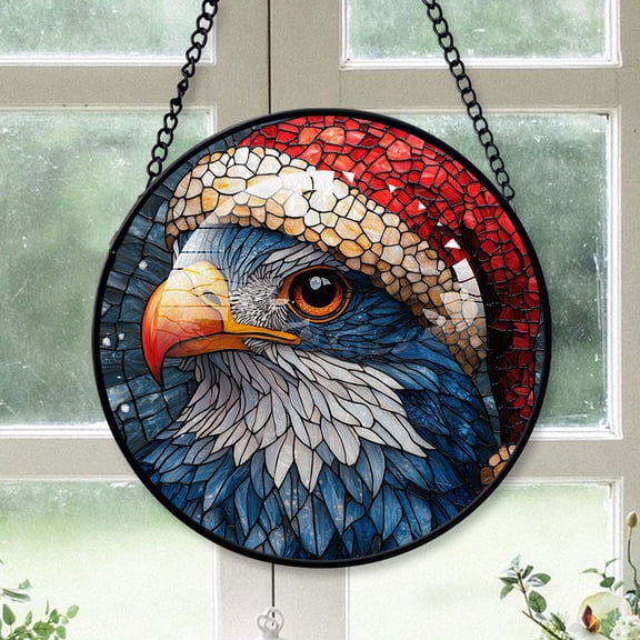 Harpy Eagle Ornament Christmas 2025, Harpy Eagle Stained Glass Hanging Window Decoration  Unique Glass Panel for Natural Light Display